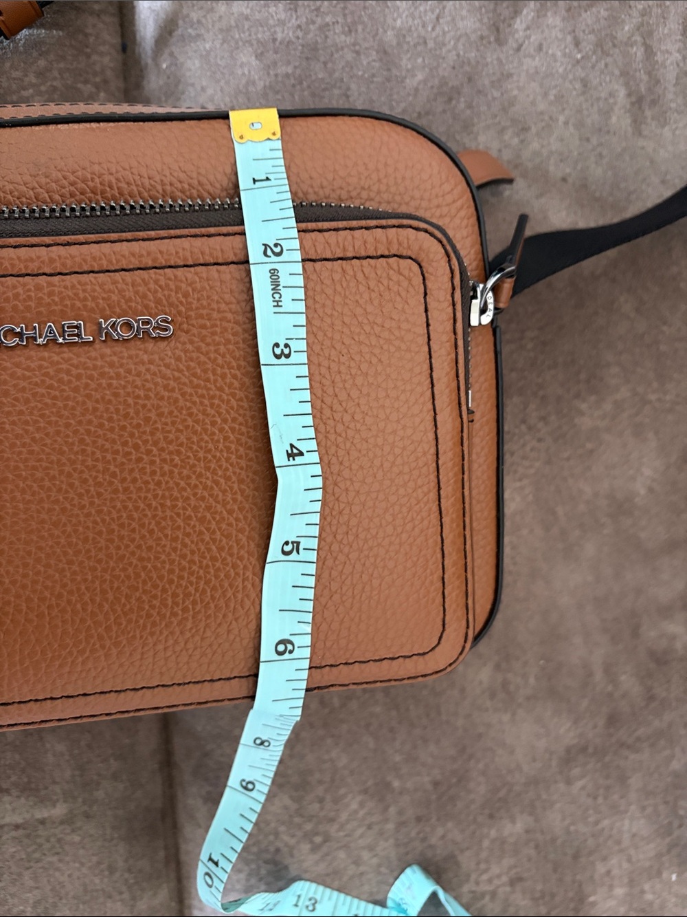 Michael Kors Tan Leather Crossbody with Black Strap - Picture 8 of 8